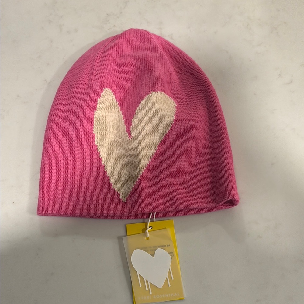 Pink Heart Beanie for Kids